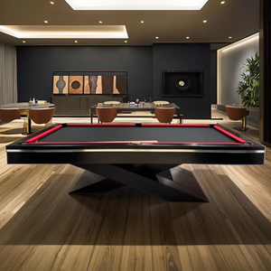 Table de <span class=keywords><strong>billard</strong></span>/<span class=keywords><strong>pool</strong></span> de luxe moderne de haute qualité avec plateau en ardoise 7/<span class=keywords><strong>8</strong></span>/9 pieds, poches en cuir véritable, rails en bois massif, usage intérieur TengBo - Product Image 3