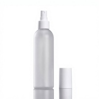 Flacon pulvérisateur de toner en PET transparent givré de luxe de 200 ml avec bouchon noir mat ou blanc mat, flacon pompe vide pour lotion corporelle de luxe