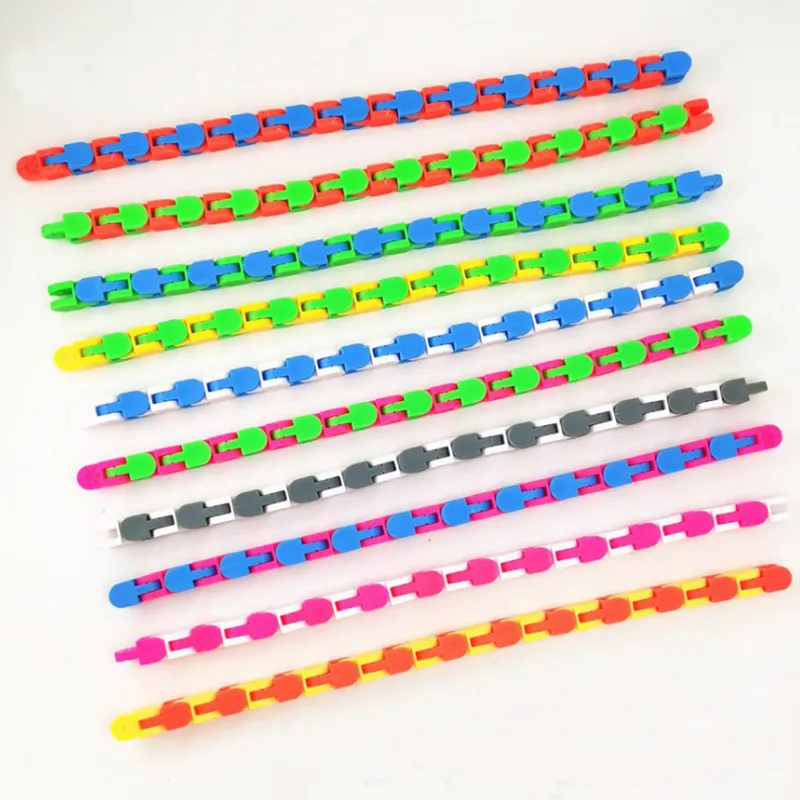 Plastic 24 Chains Wacky Track Snap Fidget Toy For Kids