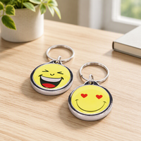 Porte-clés RFID en époxy avec cadre métallique pour contrôle d'accès de proximité, puce LF 4100 125KHz réinscriptible, vente en gros