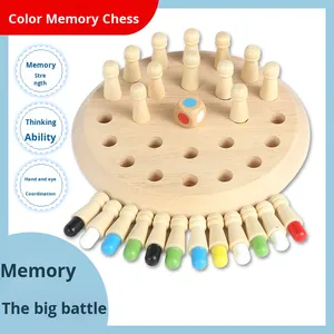 Bộ nhớ bằng gỗ đầy màu sắc cờ vua độc quyền đồ chơi câu đố xuyên biên giới nóng bỏng giáo dục sớm tập trung quan sát đồ chơi giáo dục - Product Image 2