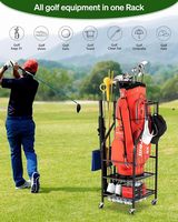 Rangement de sacs de golf Organisateur de garage Support de sac de golf Support de rangement de sacs de golf simple avec roues
