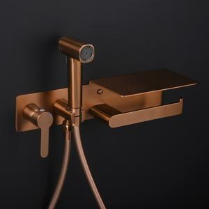 Rociador de Bidé Multifunción de Latón Color Oro Rosa, con Soporte <span class=keywords><strong>para</strong></span> Toallas de Papel, Diseño Moderno de Pared <span class=keywords><strong>para</strong></span> Baño, Rociador Vertical - Product Image 2