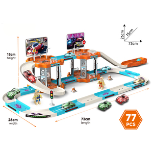 <span class=keywords><strong>Jouet</strong></span> d'intérieur pour enfants : Circuit <span class=keywords><strong>de</strong></span> <span class=keywords><strong>garage</strong></span> urbain avec voitures <span class=keywords><strong>de</strong></span> course à catapulte, 5 niveaux, 123 pièces, parking pour garçons - Product Image 5