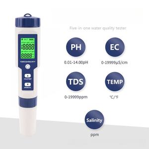 Piscinas Agua Apagado automático Agua y suelo Tds Ec pH Medidor y temperatura Portátil 5 en 1 - Product Image 1