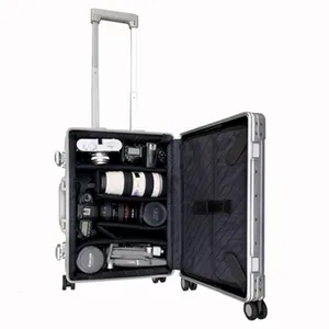 专业摄影师铝制设备箱，多功能旅行箱定制EVA或PU泡沫