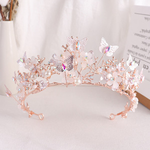 Baroque De Luxe Alliage Strass Papillon <span class=keywords><strong>Fleur</strong></span> Cheveux <span class=keywords><strong>Couronne</strong></span> Pageant Fête De <span class=keywords><strong>Mariage</strong></span> Chapeaux Diadème <span class=keywords><strong>Couronne</strong></span> pour Les Occasions D'anniversaire - Product Image 3