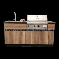 Table de barbecue d'extérieur en aluminium avec gril en acier inoxydable pour la cour Villa Propane Gas Club Villa Design Metal Material