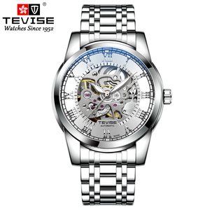 high quality Waterproof men's fully automatic business mechanical <b>watch</b> with large dial and luminous steel strap fashion <b>watch</b> - Product Image 3
