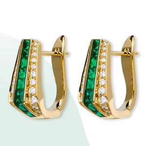 Orecchini a polsino verdi con accenti, stile esotico, per donna, da indossare tutti i giorni, accessori per l'orecchio - Product Image 2