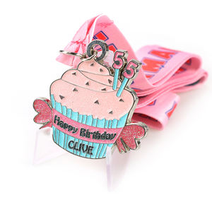 Médaille de course en métal en gros, alliage de zinc, émail doux 3D, paillettes, célébration de fête, médaille d'anniversaire en métal personnalisée - Product Image 3