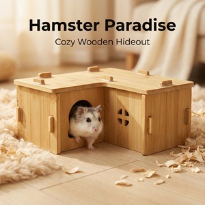 Escondite de Bambú en Forma de 7 para Hámsteres, Nido Pequeño y Transpirable para Jugar y Relajarse, Lugar Perfecto para Hámsteres - Product Image 3