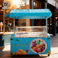 Chariot de vente ambulante pour glaces et sorbets 2026, vitrine pour glaces, tricycle, vente en gros