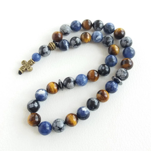 Chapelet de prière orthodoxe chrétien unisexe fait main avec un pendentif en forme de croix, 33 perles, pour la première communion - Product Image 1