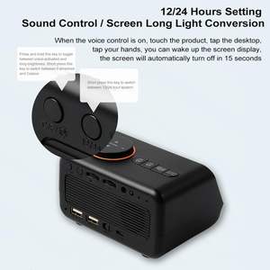 Réveil numérique en gros avec radio FM, haut-parleur Bluetooth, double ports de charge USB, détection de température, fonction Snooze, idéal pour chambre d'hôtel - Product Image 6