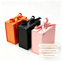Boîte en carton rigide pliable avec fermeture magnétique, design personnalisé, logo sur mesure, doublure en satin de soie, ruban, emballage cadeau.