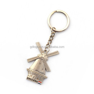Llavero redondo de Metal de aleación de aluminio, llavero de Metal de aleación de aluminio con diseño de molino de viento, cadena de cadena - Product Image 4