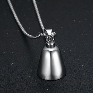 Stainless Steel Bell Pendant <b>Necklace</b> Minimalist Geometric Design Unisex Gift Jewelry - Product Image 1
