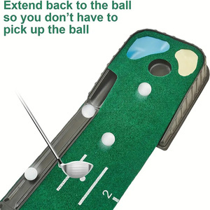 Tapis d'entraînement de golf de 10 pieds, gazon artificiel d'intérieur avec lignes d'alignement pour l'entraînement et la pratique - Product Image 4