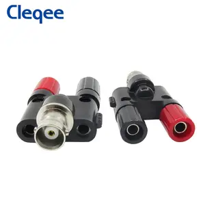 Cleqee P7008 Q9 BNC Female Jack Plug To Two Dual Banana Jack RF Adapter Connector