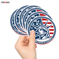 Autocollants personnalisés Aigle Drapeau Américain pour Célébrer la Fête de l'Indépendance, Autocollants Découpés Imperméables pour Téléphone et Décoration de Bagages