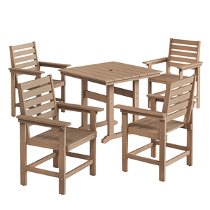 Vente en gros Table et chaises de jardin en bois et plastique PEHD modernes et imperméables pour l'extérieur, pour la plage - Product Image 2