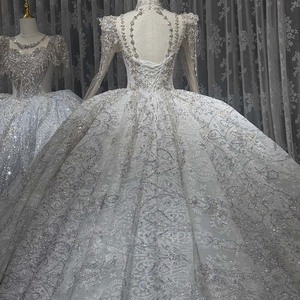 Vestido de Novia Wx358, Vestido de Boda de Lujo con Lentejuelas y Encaje, Cuello en V, Mangas Largas, Estilo Princesa Jancember - Product Image 6