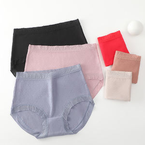 <strong>Cotton</strong> Plus Size Women's <strong>Panties</strong>, <strong>Lace</strong> Waistband Women's Underwear, <strong>Cotton</strong> Large-size High-waisted Women's <strong>Cotton</strong> <strong>Panties</strong> - Product Image 3