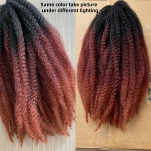 Harga Pabrik Grosir Ombre Marley Braids Afro Kinky Curly Bulk <span class=keywords><strong>Twist</strong></span> Rambut Kepang <span class=keywords><strong>Crochet</strong></span> Braids <span class=keywords><strong>Cuban</strong></span> <span class=keywords><strong>Twist</strong></span> 14-24 inci - Product Image 2