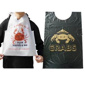 Bán Buôn Đẹp Dùng Một Lần Không Thấm Nước Oilproof Yếm Thực Phẩm Đồ Uống Nhà Hàng Hộ Gia Đình Làm Sạch Nhựa Cua Tạp Dề - Product Image 3