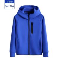 Sweat à capuche zippé avec logo personnalisé, 79% coton, 10% élasthanne, vêtements de travail durables, uniforme d'équipe, unisexe, automne-hiver, veste épaisse