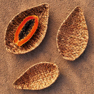 Vietnam Manufacture Handcrafted Leaf Shape <b>Water</b> Hyacinth Serving Tray Easy <b>Carrying</b> and Serving Classic Home Decor - Product Image 6