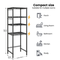 Étagère de rangement verticale en métal pour réfrigérateur, 4 niveaux, en treillis métallique chromé, étagères de rangement durables, unités d'étagères pour le salon