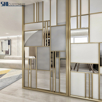 Fabricant Foshan cloison de séparation de bureau en verre décoratif séparant les écrans en acier inoxydable à cadre métallique intérieur