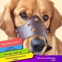Muselière en cuir pour chiens Golden Retrievers et Samoyèdes - Prévention des morsures, des aboiements et de la recherche de nourriture - Races petites/moyennes/grandes