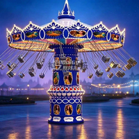 Manèges de fête foraine CE, manège Wave Swinger pour parc d'attractions extérieur, 36 places, manèges Flying Chair à vendre