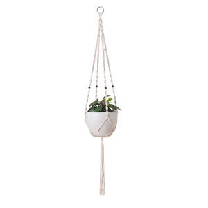 <span class=keywords><strong>Pot</strong></span> <span class=keywords><strong>de</strong></span> <span class=keywords><strong>fleurs</strong></span> tissé à la main, filet en coton, panier suspendu tissé, cintre pour plantes en macramé - Product Image 6