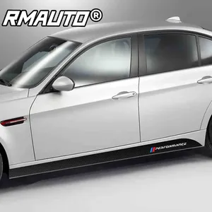 Pegatinas de fibra de carbono 5D auténtica para faldones laterales M Performance, calcomanías para carrocería, para BMW G30 E90 E92 E93 F20 F30 F32 F10 F01 - Product Image 3