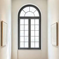 Fenêtre à battant en verre avec cadre en aluminium, isolation thermique, anti-corrosion, résistante aux intempéries, style grillage français, pour maison moderne