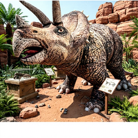 Statue de dinosaure gonflable réaliste Jurassic World pour l'extérieur / Modèle de tricératops, dragon géant de Noël, tissu Oxford, publicité