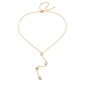 Collier en forme de Y avec zircon géométrique pour femme, à porter au quotidien, serti de zirconiums. - Product Image 5
