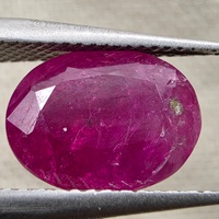 Saphir synthétique de laboratoire de qualité supérieure, taille ovale 2,45 carats, rose-rouge, pour la fabrication de bijoux Mogok, vente en gros