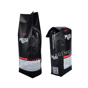Cheap Price 340G 170Microns Black PA/AL/PE Gloss Finish Perfect Printing Best Steeped Coffee Side Gusset Pouch Bags With Valve