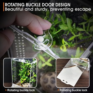 11-12-20cm Crystal Clear Acrylic Vertical Reptile Enclosure Magnetic Arboreal <strong>Gecko</strong> <strong>Tank</strong> for Crested <strong>Gecko</strong> Spider Habitat - Product Image 3