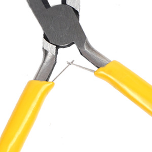 Yellow Handled Toothed Needle Nose Pliers 4.5 Inch Serrated Jaw Mini Pliers Tool For Precision Work - Product Image 2
