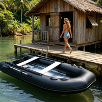 Bateau de pêche gonflable en caoutchouc robuste Hailebao avec fond rigide stable pour la pêche à la dérive et le sauvetage