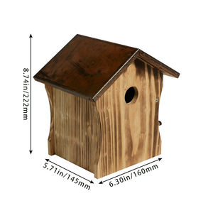 Ahşap kuş evleri dışında ispinoz Finch kardinaller için kutup ahşap kuş evi ile asılı gümrükleme bahçe ülke evler - Product Image 5