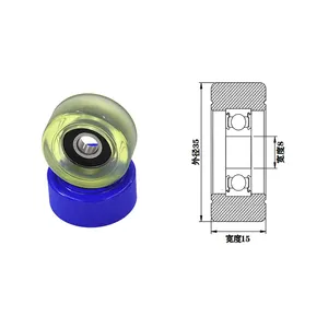 SEMEI PU608 8 x 35 x 15 mm h v u rillen polyurethan gummi beschichtete walzen nylon pu katalysator rad mit lagern