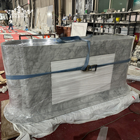 GOLDTOP Vente en gros de comptoirs de salle de bain en marbre blanc de Carrare de qualité supérieure pour hôtels, lavabos et comptoirs de lavabo pour centres de spa