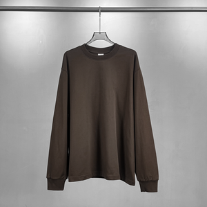 Camiseta Deportiva de 245G, Cuello Redondo, Manga Larga, Lisa, de Alta Calidad, Estilo Urbano, Talla Grande - Product Image 3